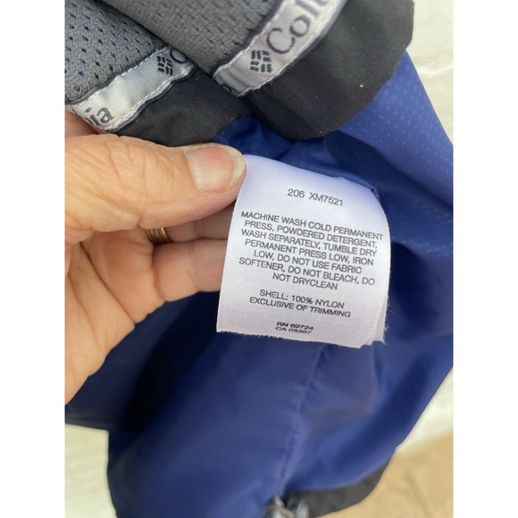 Columbia Interchange Sz L Waterproof Shell‎ Coat Zip Lightweight Jacket Mens Y2K - Picture 3 of 5